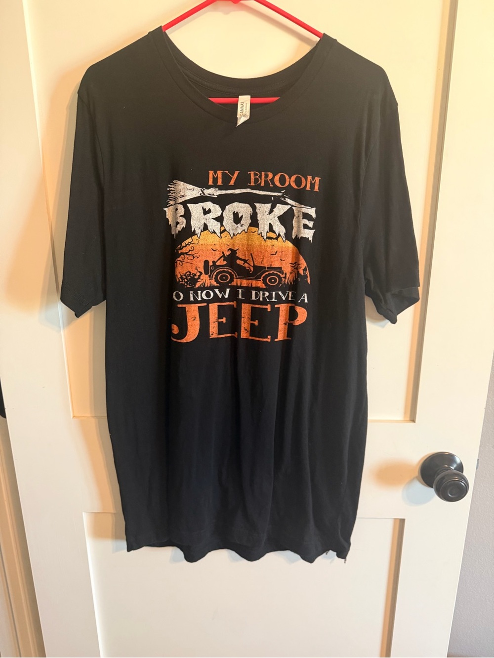 Bella Canvas Black Short Sleeve Tee with Orange and White Jeep Graphic